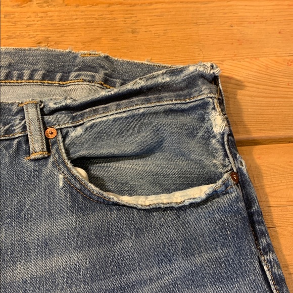 POLO Men’s Ralph Lauren Jeans 40x32 Slim Straight 018 GUC Fraying/Holes See Pic - Picture 6 of 16